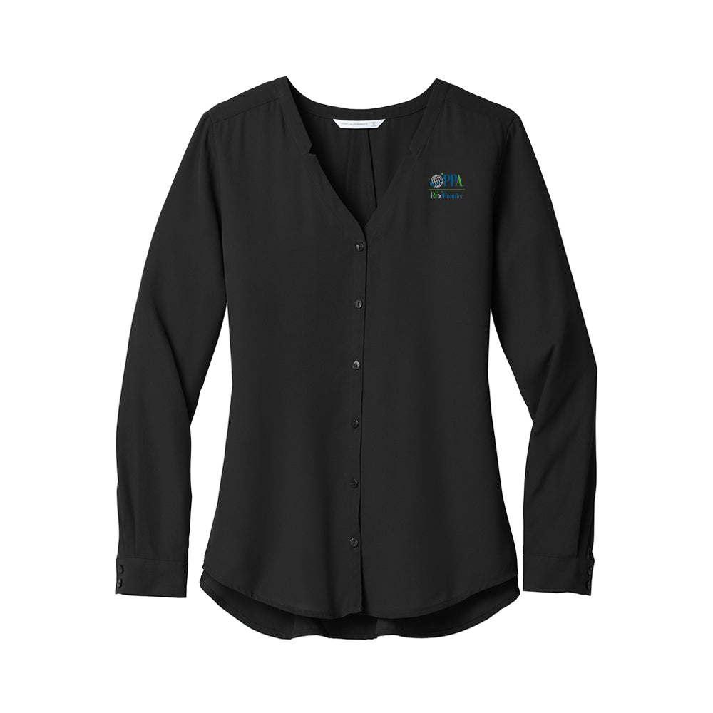 RFxP and PPA - Ladies Long Sleeve Button-Front Blouse